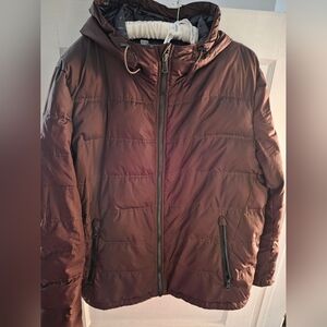 Michael Kors Chocolate Brown Mid Weight Premium Down All Weather Puffer Jacket